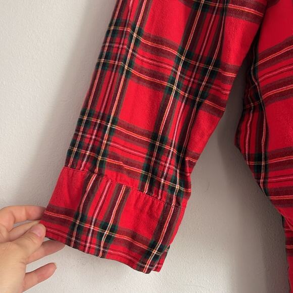 Victoria’s Secret cotton modal blend plaid long sleeve pajama pants set sz M - Picture 4 of 7